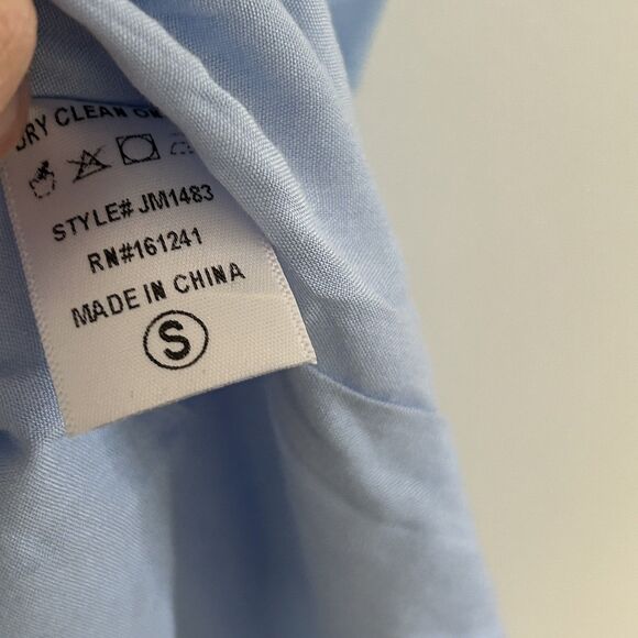 J. Marie The Libby Dress Size Small Blue Embroidered Tunic Linen Blend Lined - Picture 8 of 10